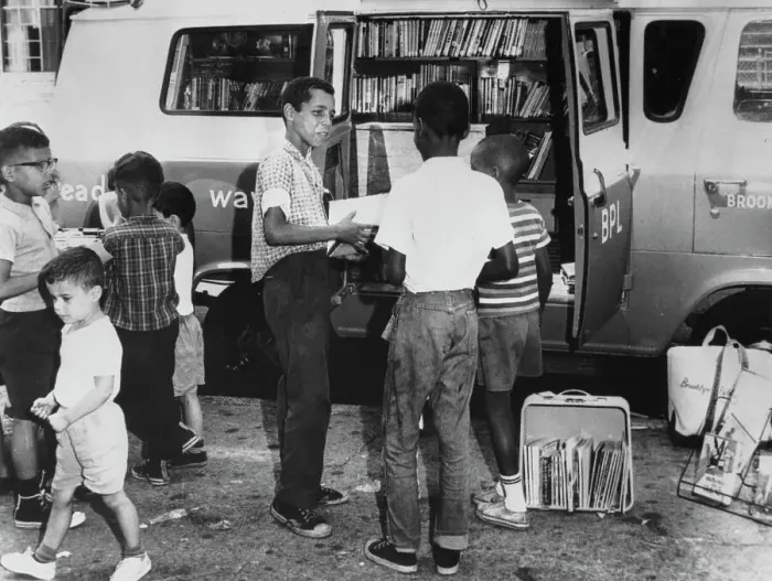 Framed Print : Brooklyn Public Library's Bookmobile