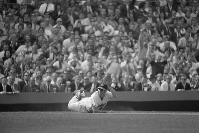Framed Print : Brooks Robinson Making Diving Catch Framed Print : Brooks Robinson Making Diving Catch