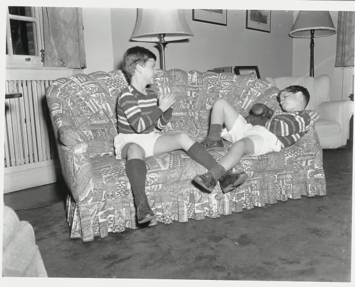 Framed Print : Brothers Taking Break from Boxing Framed Print : Brothers Taking Break from Boxing