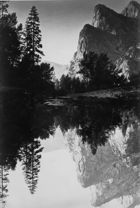 Framed Print : Three Brothers in Yosemite Valley by Carleton E Watkins Framed Print : Three Brothers in Yosemite Valley by Carleton E Watkins