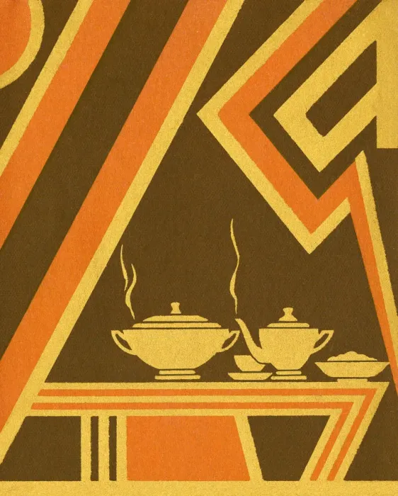 Framed Print : Brown and Orange Art Deco Table Framed Print : Brown and Orange Art Deco Table