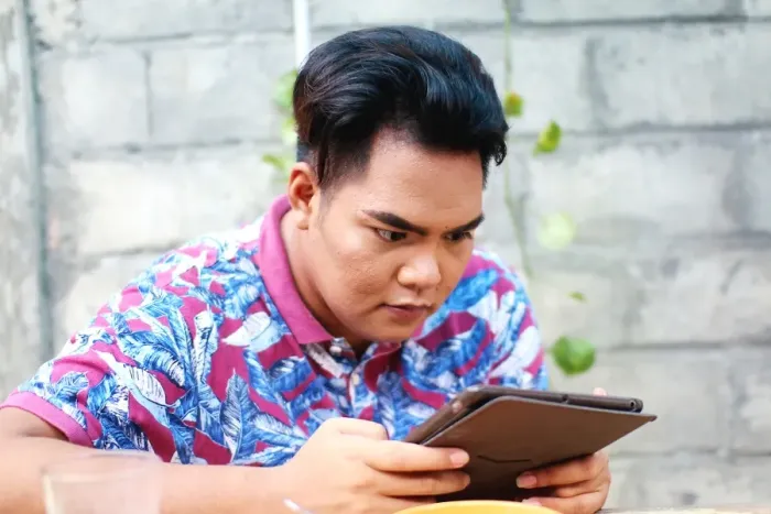 Framed Print : Browsing on tablet Framed Print : Browsing on tablet