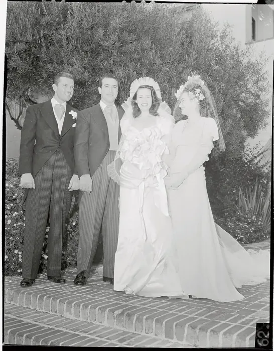 Framed Print : Bruce Cabot, Mr. and Mrs. Pasquale DiCicco and Shirley Cowan Posing for Camera Framed Print : Bruce Cabot, Mr. and Mrs. Pasquale DiCicco and Shirley Cowan Posing for Camera