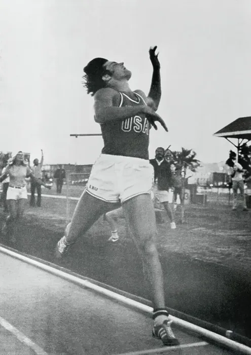 Framed Print : Bruce Jenner Arriving at the Finish Line