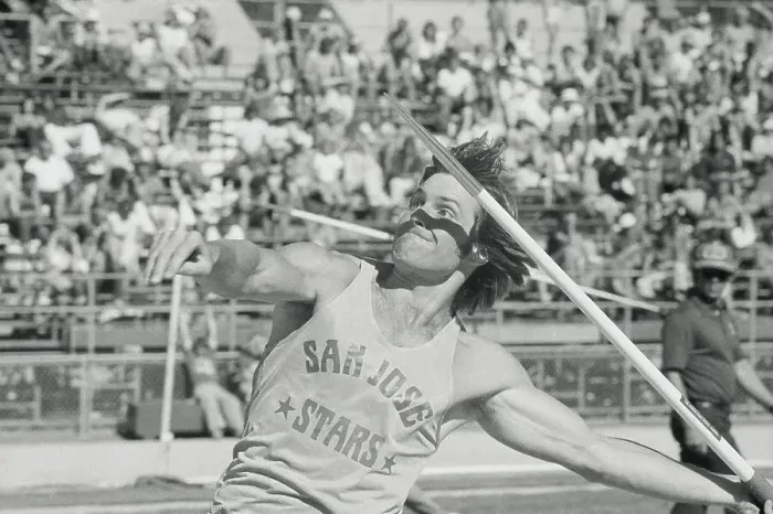 Framed Print : Bruce Jenner During Decathlon Competition Framed Print : Bruce Jenner During Decathlon Competition