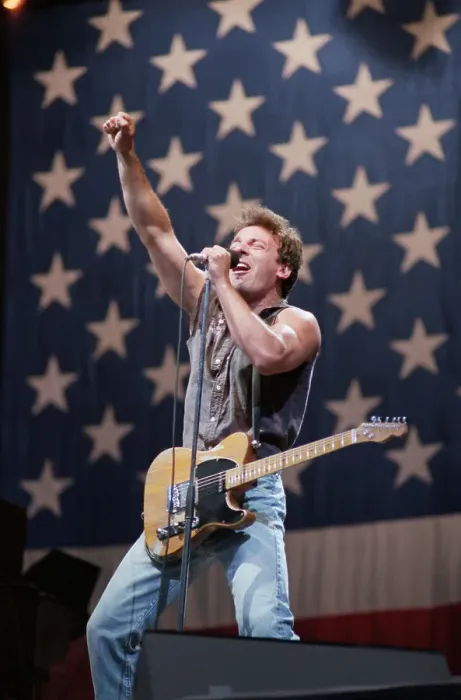 Framed Print : Bruce Springsteen Singing on Stage