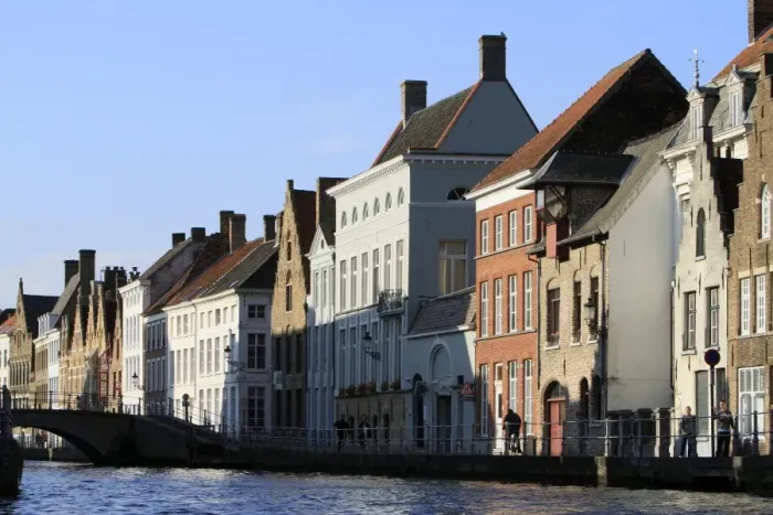 Framed Print : Bruges. Old buildings on canal Framed Print : Bruges. Old buildings on canal
