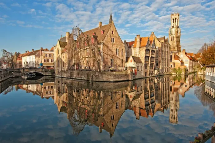 Framed Print : Bruges Reflections in The Canal Framed Print : Bruges Reflections in The Canal