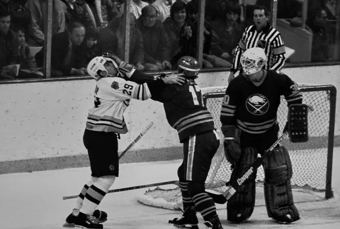 Framed Print : Bruins Vs Sabres Ice Hockey Fight