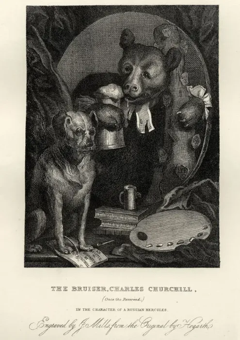 Framed Print : The Bruiser (Caricature of Charles Churchill) by Framed Print : The Bruiser (Caricature of Charles Churchill) by