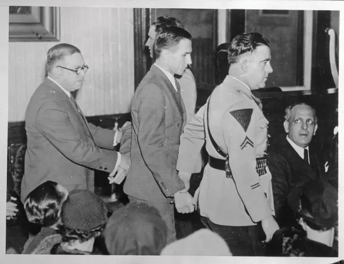 Framed Print : Bruno Hauptmann Being Escorted into Courtroom Framed Print : Bruno Hauptmann Being Escorted into Courtroom