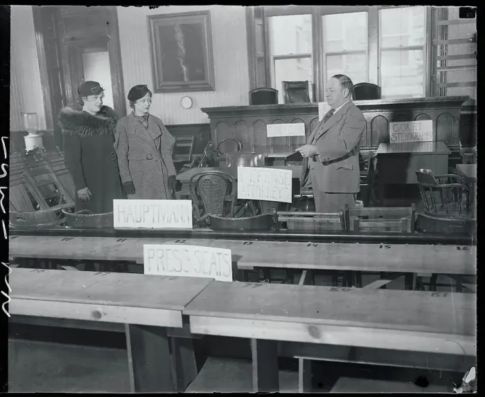 Framed Print : Bruno Hauptmann Investigator Showing Evidence Framed Print : Bruno Hauptmann Investigator Showing Evidence