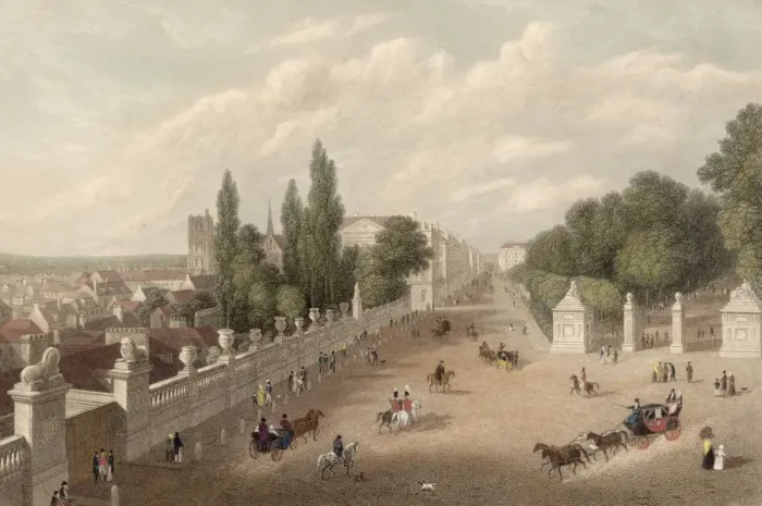 Framed Print : Brussels from the Hotel de Bellevue, with the Parc de Bruxelles on the right, 1831 Framed Print : Brussels from the Hotel de Bellevue, with the Parc de Bruxelles on the right, 1831