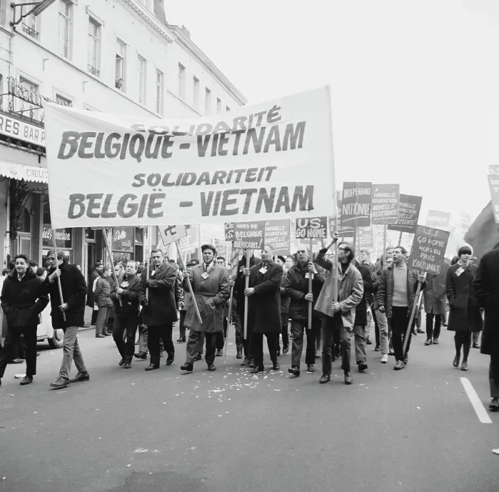 Framed Print : Brussels Demonstration