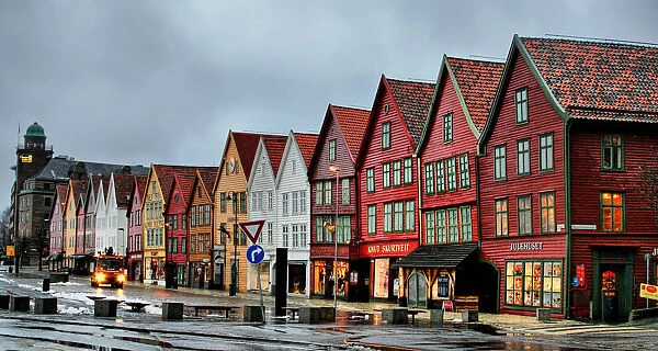 Bryggen. UNESCO World Heritage site of Bryggen in Bergen, Norway