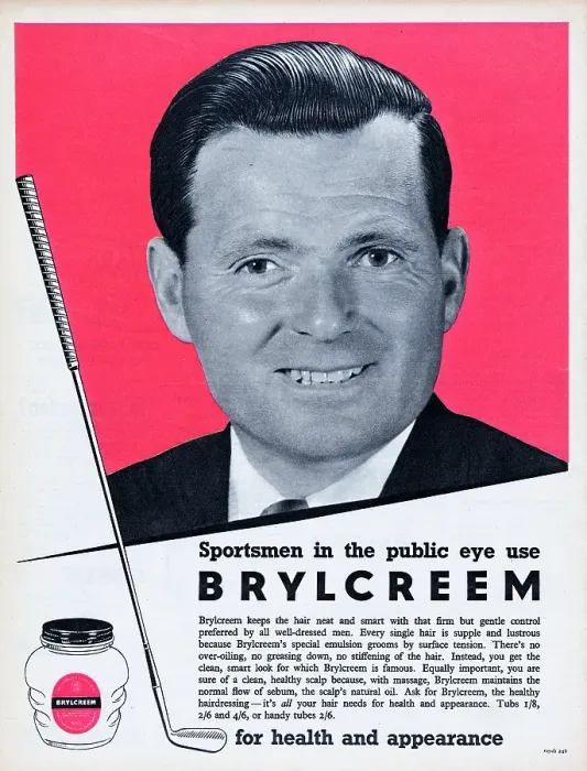 Framed Print : Brylcreem. 1955: Advertisement for Brylcreem featuring British golfer Dai Rees Framed Print : Brylcreem. 1955: Advertisement for Brylcreem featuring British golfer Dai Rees