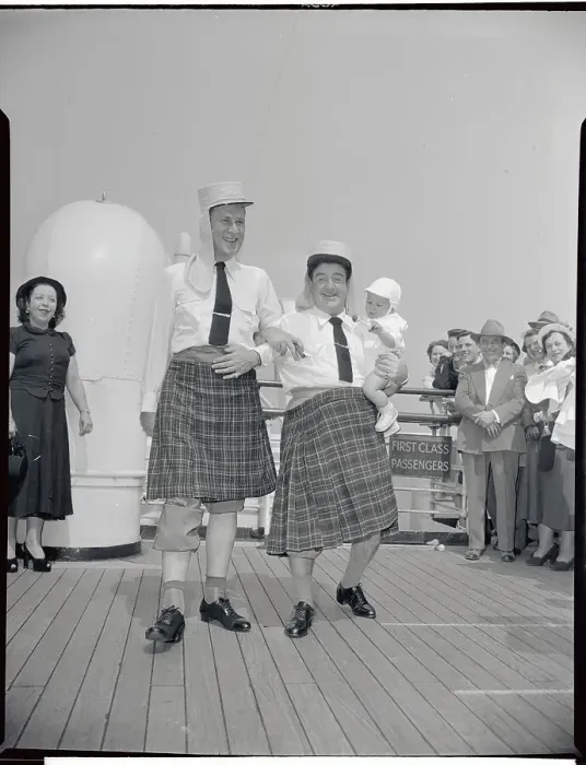 Framed Print : Bud Abbott and Lou Costello Performing in Kilts Framed Print : Bud Abbott and Lou Costello Performing in Kilts