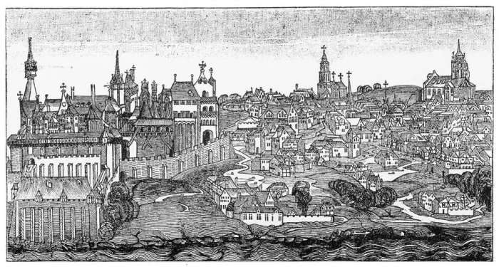 Framed Print : Buda 1470. Illustartion of a Buda 1470 Framed Print : Buda 1470. Illustartion of a Buda 1470