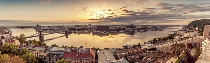 Framed Print : Budapest panorama in sunrise