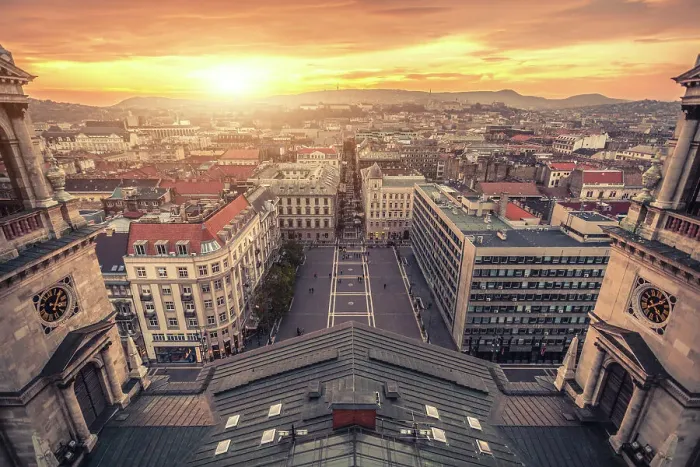 Framed Print : Budapest Panorama in the sunset