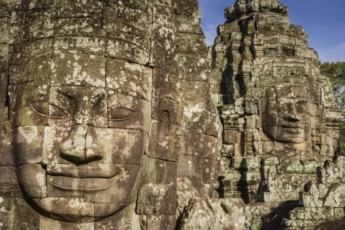 Framed Print : Buddha carved faces in Bayon Temple Framed Print : Buddha carved faces in Bayon Temple