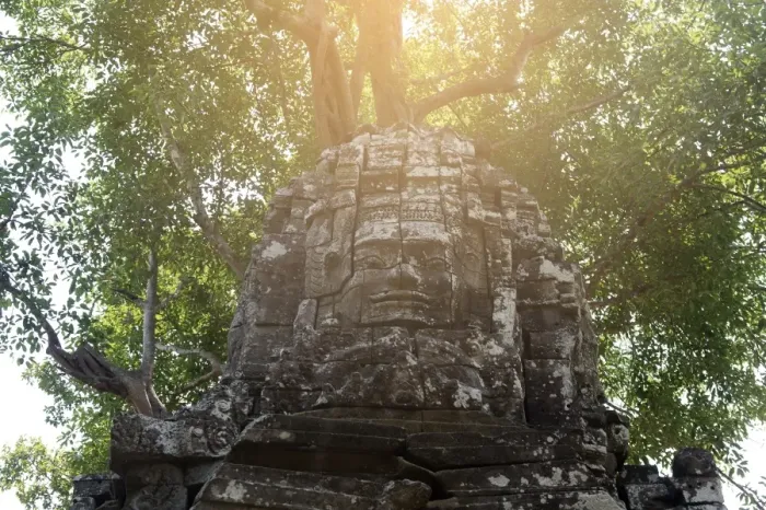 Framed Print : buddha carving face of bayon temple the poppular temple Framed Print : buddha carving face of bayon temple the poppular temple
