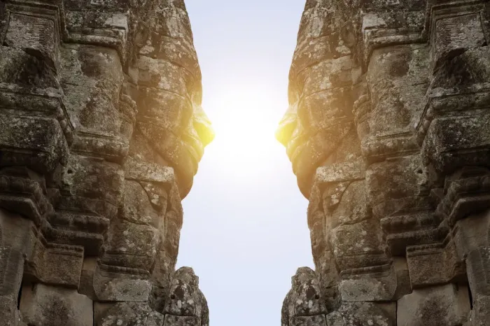 Framed Print : buddha carving face of bayon temple the poppular temple Framed Print : buddha carving face of bayon temple the poppular temple
