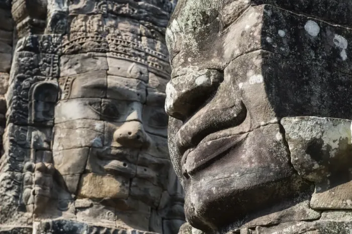 Framed Print : buddha carving face of bayon temple the poppular temple Framed Print : buddha carving face of bayon temple the poppular temple