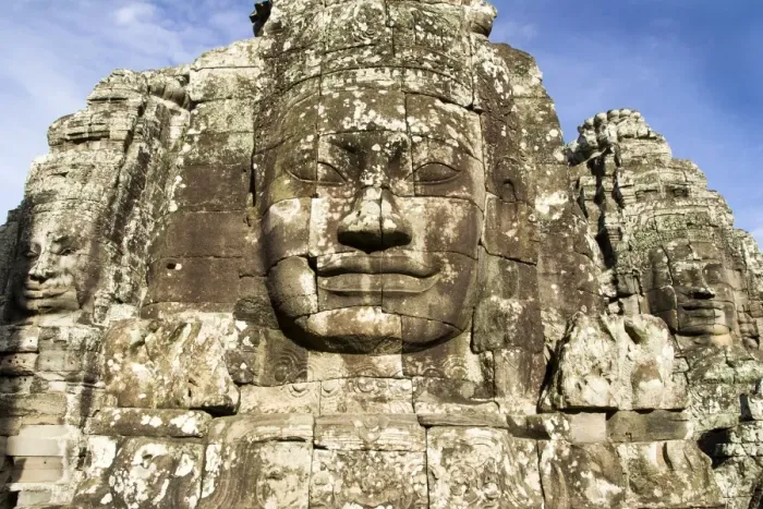 Framed Print : Buddha faces in Bayon temple Framed Print : Buddha faces in Bayon temple