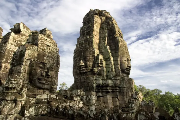 Framed Print : Buddha giant face carved in pillars Bayon Temple Framed Print : Buddha giant face carved in pillars Bayon Temple