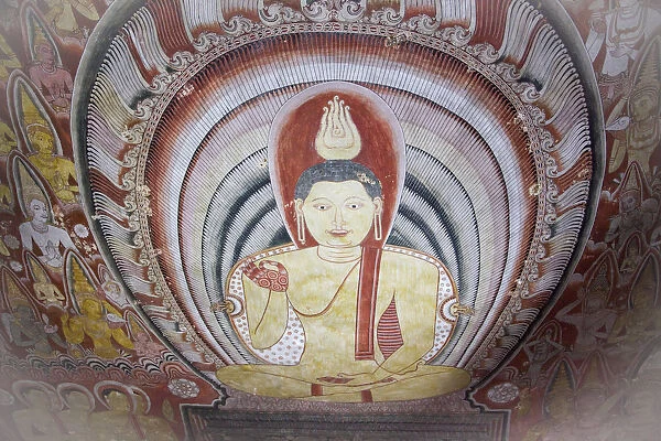 Buddha painting in the Dambulla cave temple