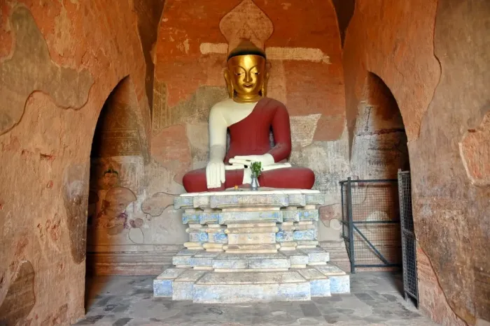 Framed Print : Buddha sculpture inside Su La Ma Ni Pahto terracotta Temple, Bagan, unesco ruins Myanmar. Asia Framed Print : Buddha sculpture inside Su La Ma Ni Pahto terracotta Temple, Bagan, unesco ruins Myanmar. Asia