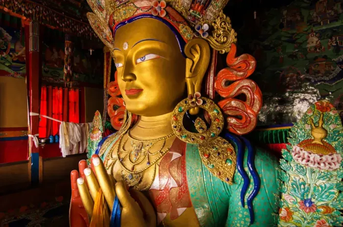 Framed Print : Buddha statue in Thiksey Monastery Framed Print : Buddha statue in Thiksey Monastery
