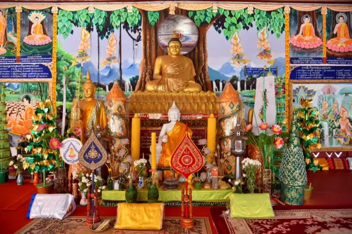 Framed Print : Buddha statue at Wat Luang Temple at Pakse Laos Framed Print : Buddha statue at Wat Luang Temple at Pakse Laos