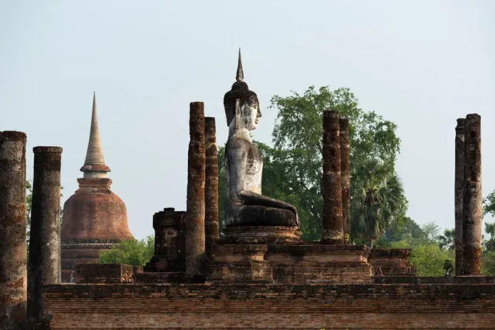 Framed Print : Buddha statues at Wat Mahathat Sukhothai, Thailand Framed Print : Buddha statues at Wat Mahathat Sukhothai, Thailand