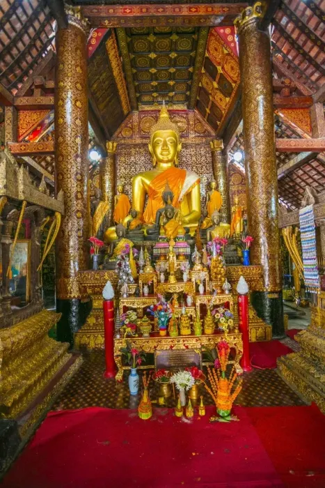 Framed Print : Buddha in Wat Xieng Thong Temple in Luang Prabang Framed Print : Buddha in Wat Xieng Thong Temple in Luang Prabang