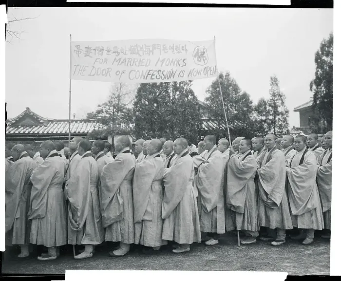 Framed Print : Buddhist Monks Marching in a Protest Framed Print : Buddhist Monks Marching in a Protest
