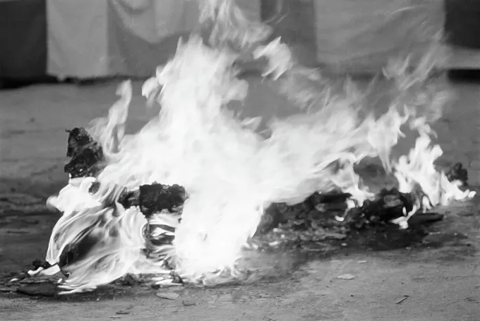 Framed Print : Buddhist Nun Committing Ritual Suicide by Fire Framed Print : Buddhist Nun Committing Ritual Suicide by Fire