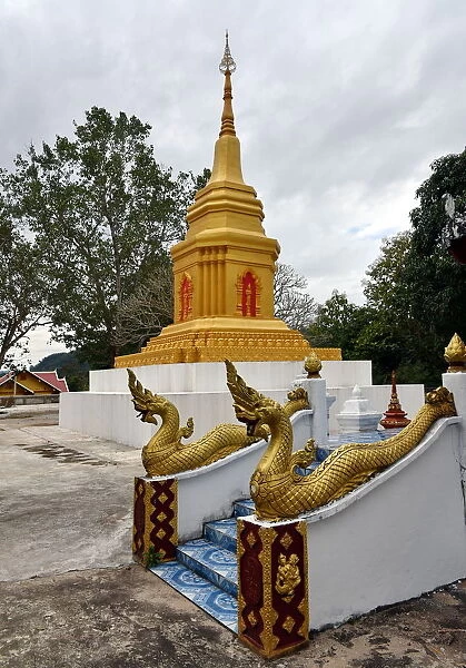 buddhist stupa at Wat Xiengleck temple luang prabang Laos Asia