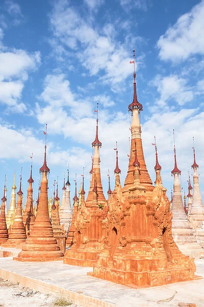 Buddhist stupas of Shwe Indein Pagodas, Myanmar
