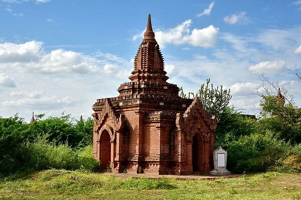 Buddhist temple inside Bagan unesco ruins Myanmar