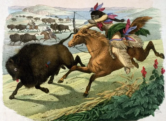 Framed Print : Buffalo Hunt Framed Print : Buffalo Hunt