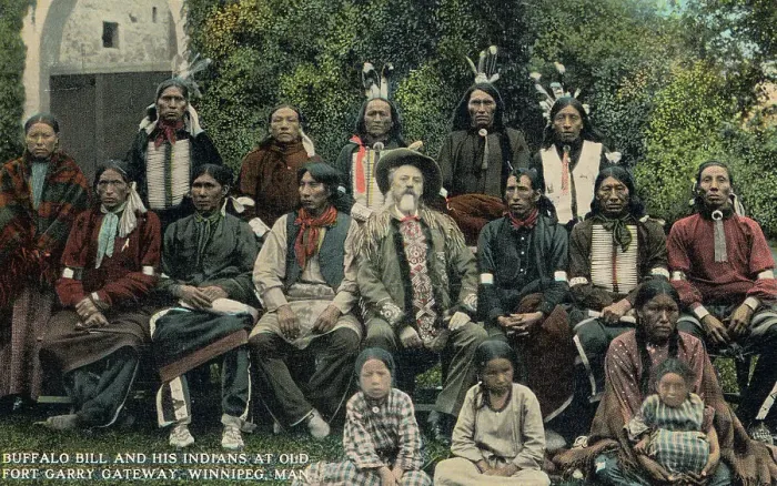 Framed Print : Buffalo Bill Posing with Native Americans Framed Print : Buffalo Bill Posing with Native Americans