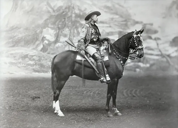 Framed Print : Buffalo Bill On Stage On Horse