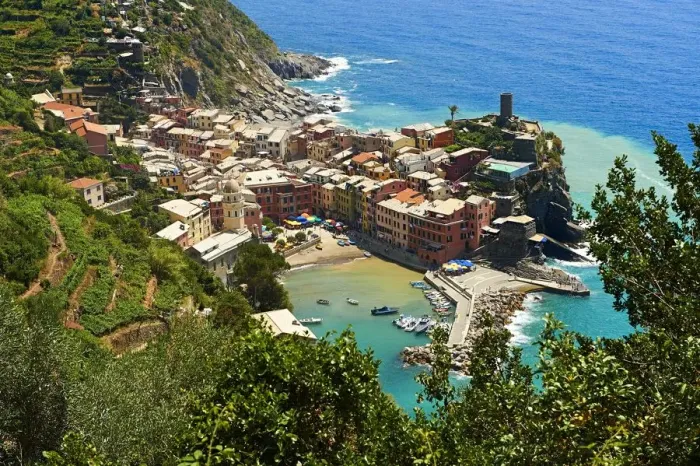 Framed Print : building, coast, coastal town, colorful, exterior views, italia, italian riviera Framed Print : building, coast, coastal town, colorful, exterior views, italia, italian riviera