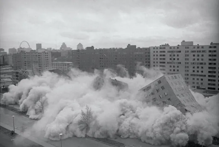 Framed Print : Building Complex Falling Amidst Dust Framed Print : Building Complex Falling Amidst Dust