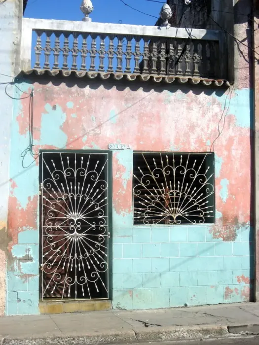 Framed Print : Building with grilles, Cienfuegos, Cuba Framed Print : Building with grilles, Cienfuegos, Cuba