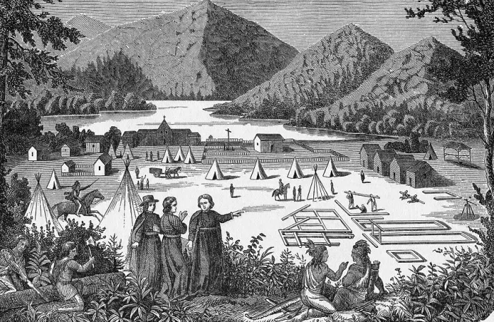 Framed Print : Building an Indian Mission Framed Print : Building an Indian Mission
