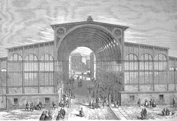 Framed Print : The building of the market hall in Berlin around 1889, Germany, digitally restored reproduction of an original 19th century artwork, exact original date unknown Framed Print : The building of the market hall in Berlin around 1889, Germany, digitally restored reproduction of an original 19th century artwork, exact original date unknown
