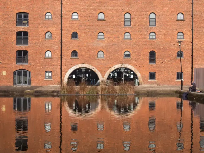 Framed Print : Building reflected on the Rochdale canal